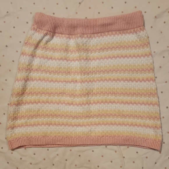 Striped Pink and Yellow Women's Skirt - Picture 1 of 3